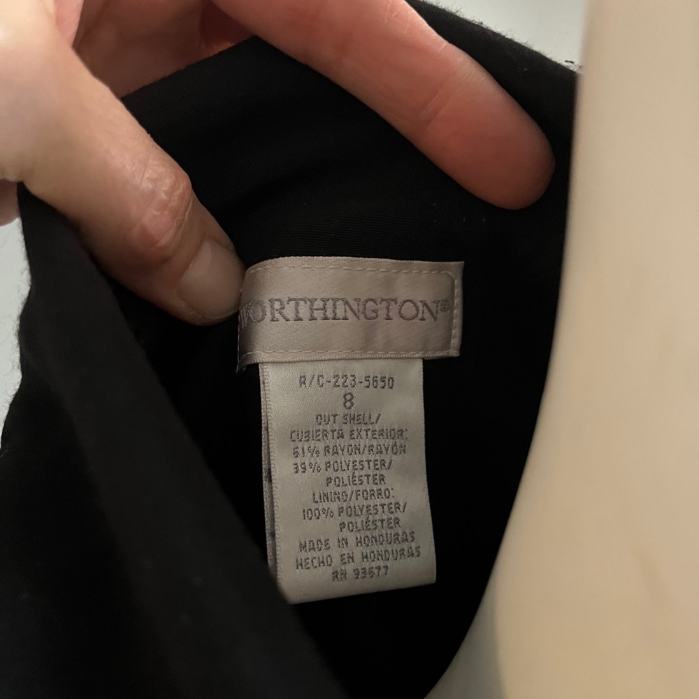 Worthington Black Button Front Midi Dress Size 8 Classic Tailored Fully - Picture 2 of 4